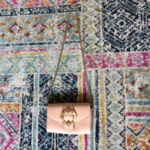 Light Pink & Gold Crossbody Purse